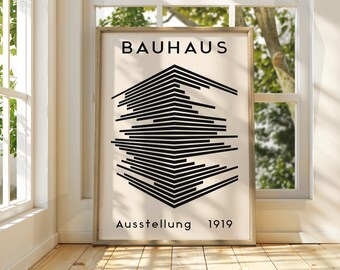 Bauhaus Exhibition Poster: Geometric Gallery Wall Art Print