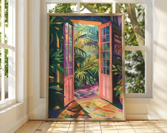 Henri Matisse Floral Door Art - tentoonstellingsafdruk - galerijafdruk - klassieke kunstafdruk - Matisse Art - Henri Matisse-afdruk - fauvisme schilderij