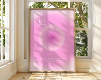 Poster Engel nummer 111: spirituele muurkunst positieve bevestiging