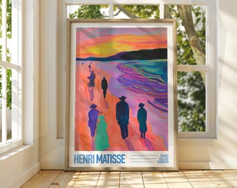 Henri Matisse Style Beach Art - Exhibition Print - Coastal Art Print - Classic Art - Matisse Art - Henri Matisse Print - Beach Painting