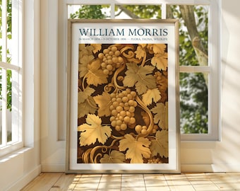 Lámina floral otoñal de William Morris - Arte para pared de galería