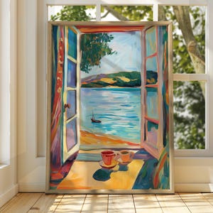 Henri Matisse Sea Window - Exhibition Poster - Gallery Print - Coastal Art Print - Matisse Art - Henri Matisse Poster - Fauvism Painting Art image 1