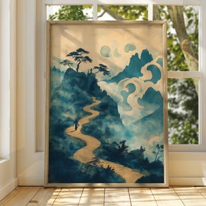 Samurai in Clouds Japanese Art - Ukiyo-e Poster - Utagawa Kuniyoshi Print - Japanese Art - Japan Poster - Utagawa Kuniyoshi Art - Vintage