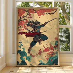 Samurai Japanese Art - Ukiyo-e Poster - Utagawa Kuniyoshi Print - Japanese Art - Japan Poster - Utagawa Kuniyoshi Art - Vintage Ocean Sun