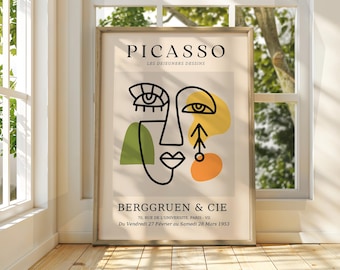 Pablo Picasso Ausstellungsplakat: Abstrakte Linie Kunstdruck