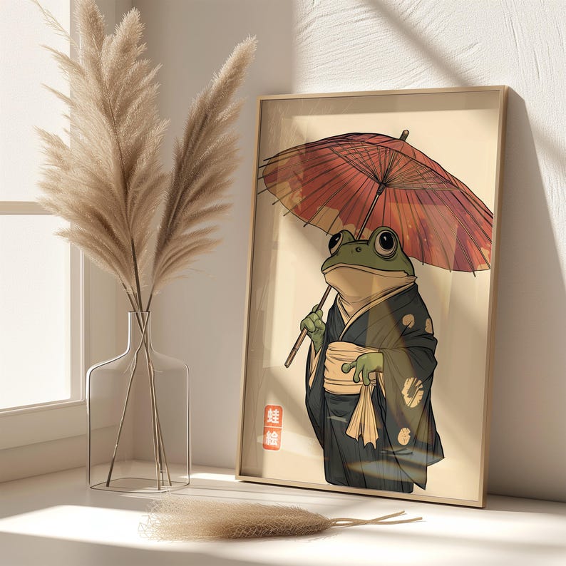Japanese Vintage Frog Art - Matsumoto Hoji Wall Art - Animal Poster ...