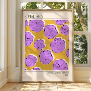 Chelsea Flower Market Poster - Exhibition Poster - Gallery Print - Flower Market Wall Art - Floral Pastel Garden Flowers - Flower Print Art