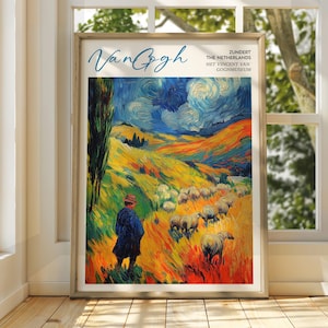 Vincent Van Gogh Kunst - Impressionistische Kunst - Berühmter Kunstdruck - Van Gogh Druck - Sternenklare Nacht - Van Gogh Himmel Kunst - Van Gogh Malerei - Blumen