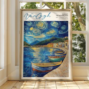 Vincent Van Gogh Kunst - Impressionistische Kunst - Berühmter Kunstdruck - Van Gogh Druck - Sternenklare Nacht - Van Gogh Himmel Kunst - Van Gogh Malerei - Blumen