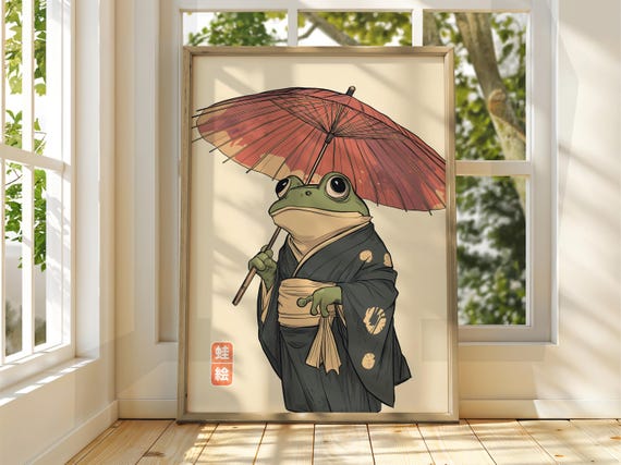 Japanese Vintage Frog Art - Matsumoto Hoji Wall Art - Animal
