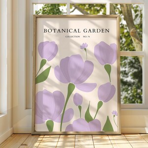 Botanischer Garten Poster - Ausstellungsposter - Galeriedruck - Blumenmarkt Wandkunst - Blumen Pastell Gartenblumen - Blumendruck - Botanisch