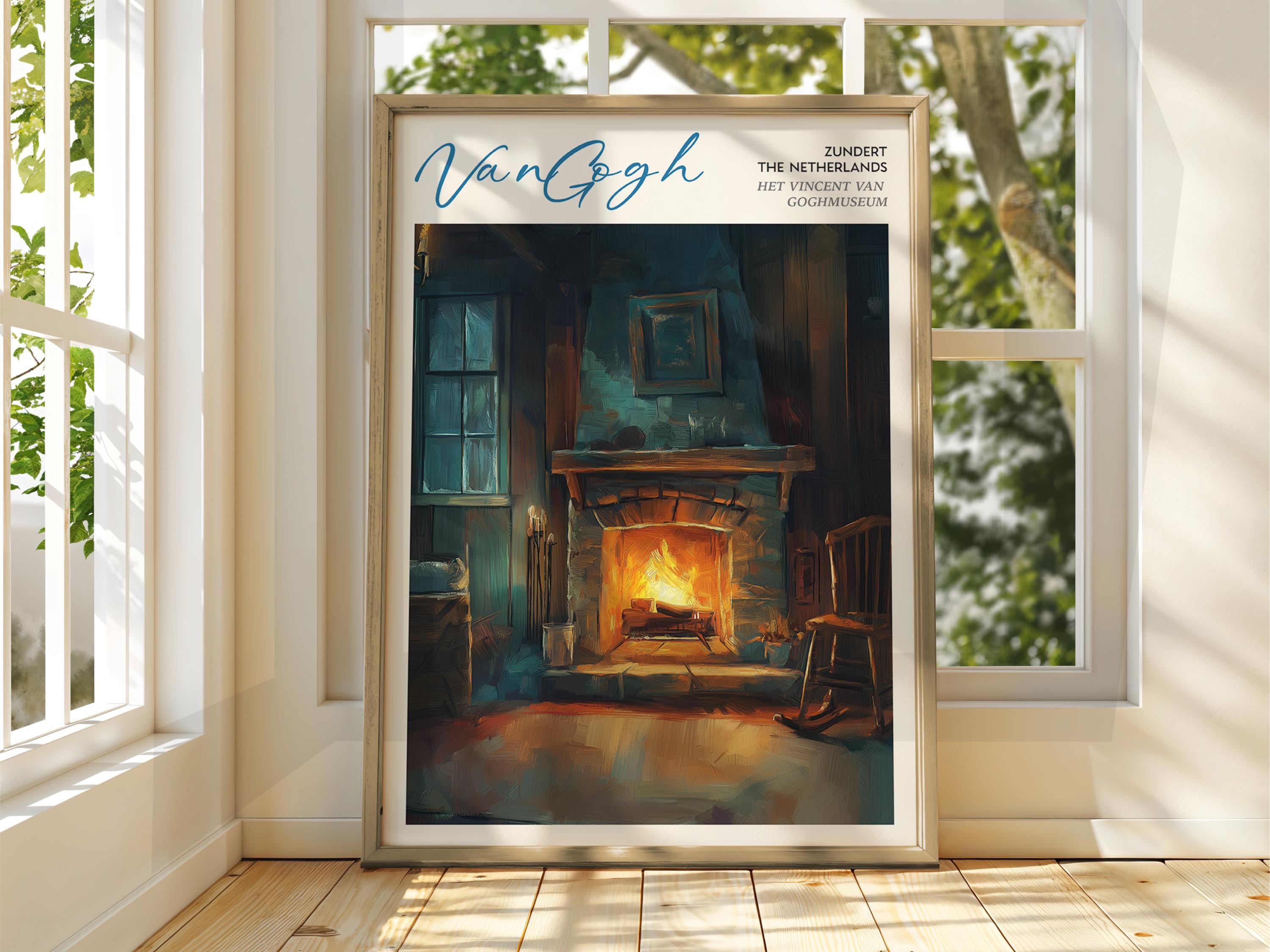 Van Gogh Art Print - Impressionist Fireplace Painting - Etsy