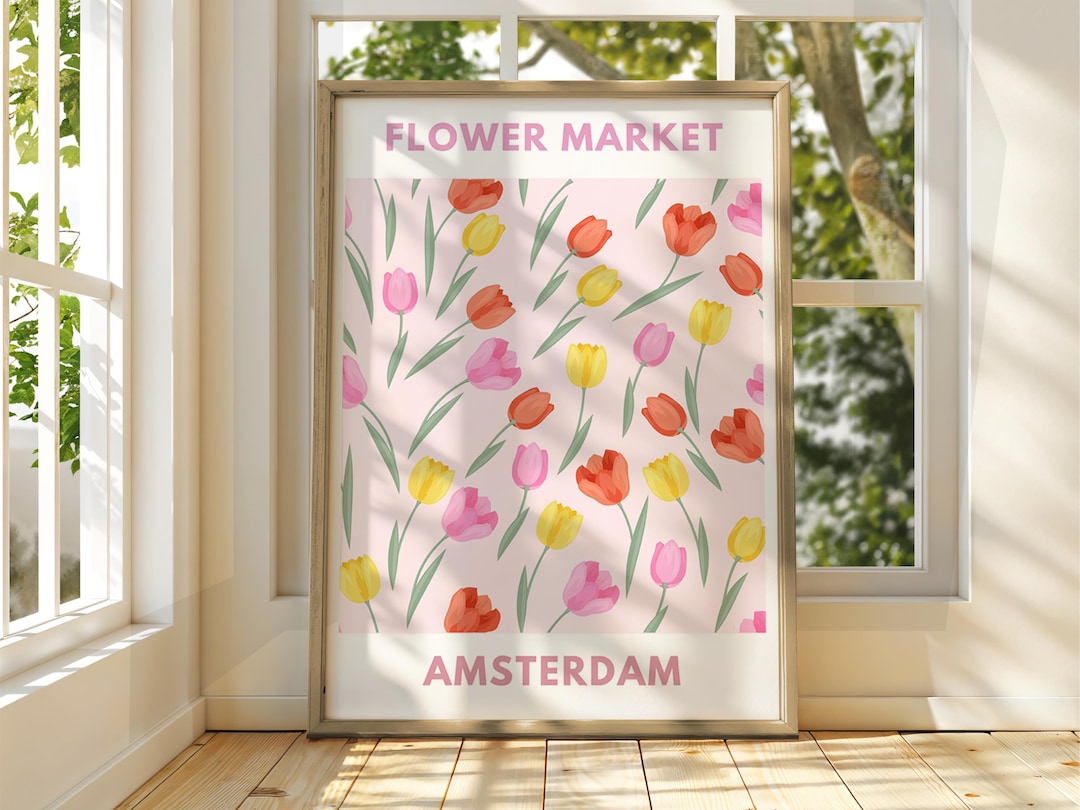 Amsterdam Flower Market Poster: Floral Garden Art Print - Etsy