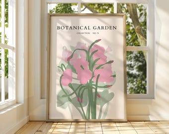 Botanical Garden Print: Floral Exhibition Poster, Pastel Flowers
