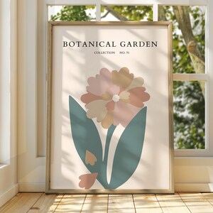 Botanischer Garten Poster - Ausstellungsposter - Galeriedruck - Blumenmarkt Wandkunst - Blumen Pastell Gartenblumen - Blumendruck - Botanisch
