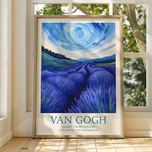 Vincent Van Gogh Kunst - Impressionistische Kunst - Berühmter Kunstdruck - Van Gogh Druck - Sternenklare Nacht - Van Gogh Himmel Kunst - Van Gogh Malerei - Blumen