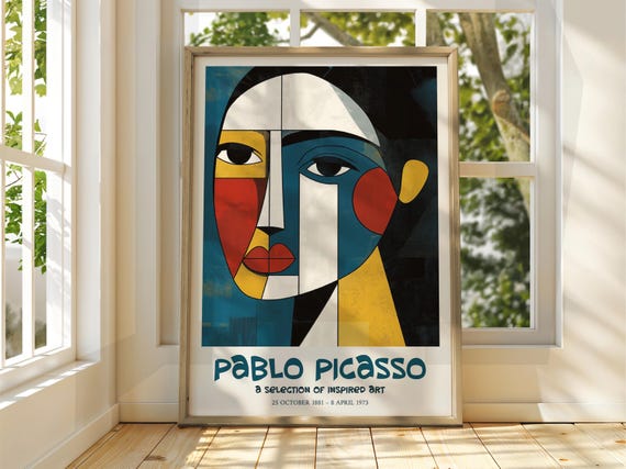 Picasso Exhibition Poster - Cubism Surrealism Art Print - Etsy
