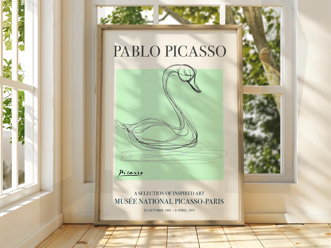 Picasso Swan Art Print - Museum Grade Exhibition Poster - Etsy
