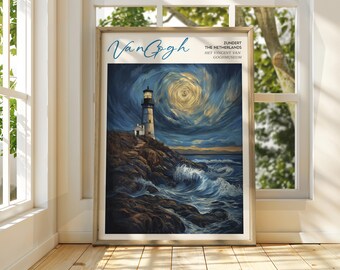 Lámina del faro de Van Gogh - Póster de arte costero impresionista
