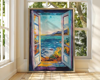 Henri Matisse Open Window - Exhibition Poster - Gallery Print - Coastal Art Print - Matisse Art - Henri Matisse Poster - Fauvism Painting