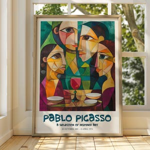 Pablo Picasso Art - Exhibition Print - Cubism Art Print - Surrealism Art - Picasso Poster - Abstract Art - Gallery Home Decor - Picasso Cafe