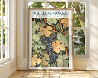 Estampado de hojas de otoño de William Morris – Póster vintage de exposición floral