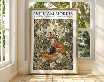 William Morris Fox Print – Floral Exhibition Poster, Gallery Wall Art