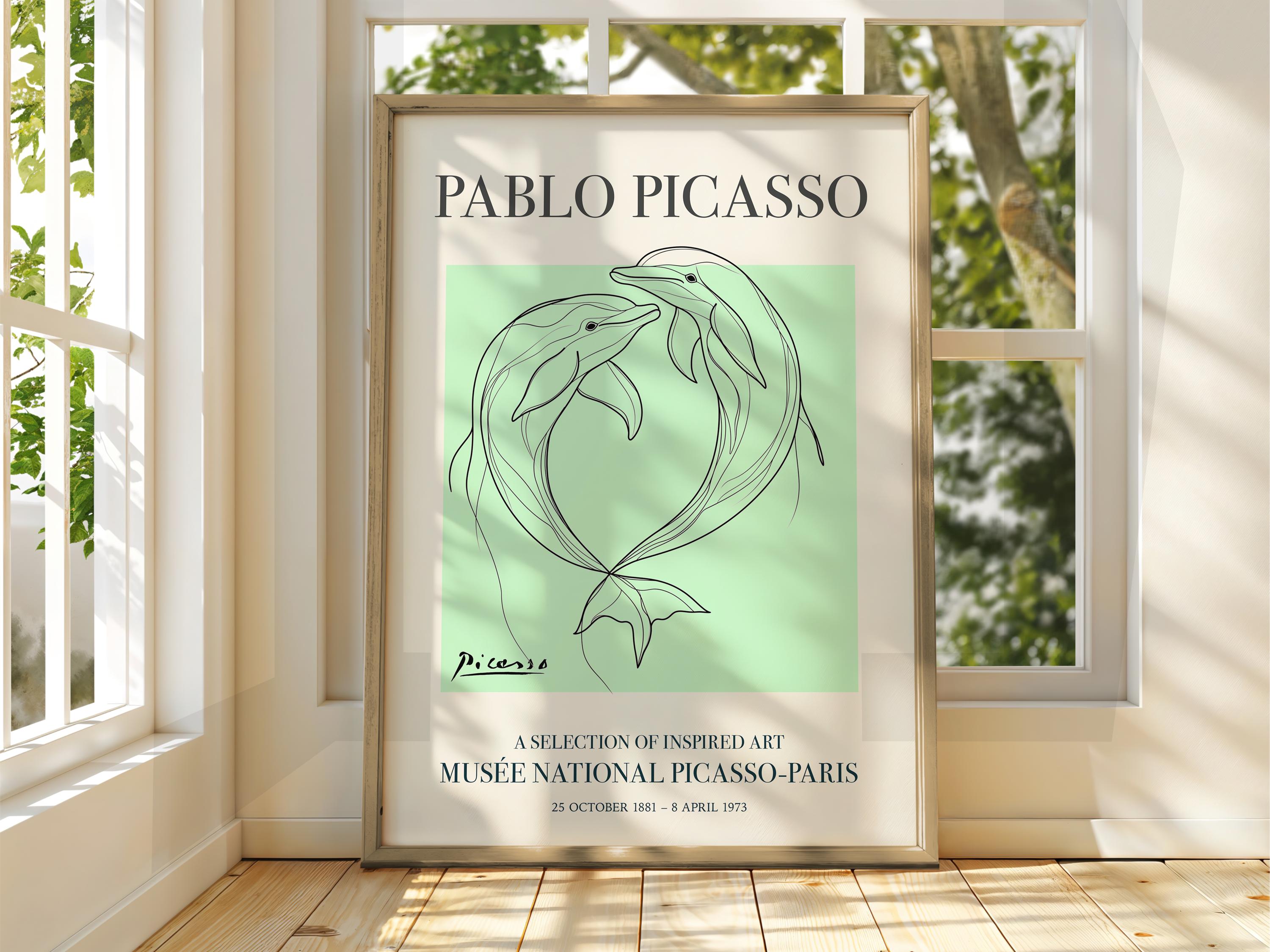 Picasso Dolphin Print – Line Art Exhibition Poster - Etsy