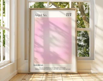 Afdruk engelnummer 111: spirituele muurkunst positieve bevestiging
