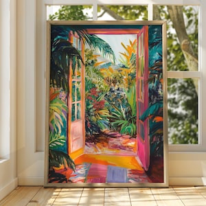Henri Matisse Patio Floral Art - Wydruk wystawowy - Wydruk galeryjny - Klasyczny wydruk artystyczny - Sztuka Matisse&#39;a - Wydruk Henri Matisse&#39;a - Malarstwo fowistyczne
