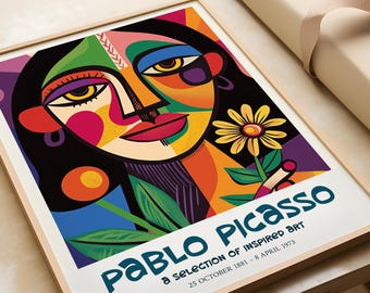 Pablo Picasso Exhibition Poster - Colorful Cubism Art Print - Etsy