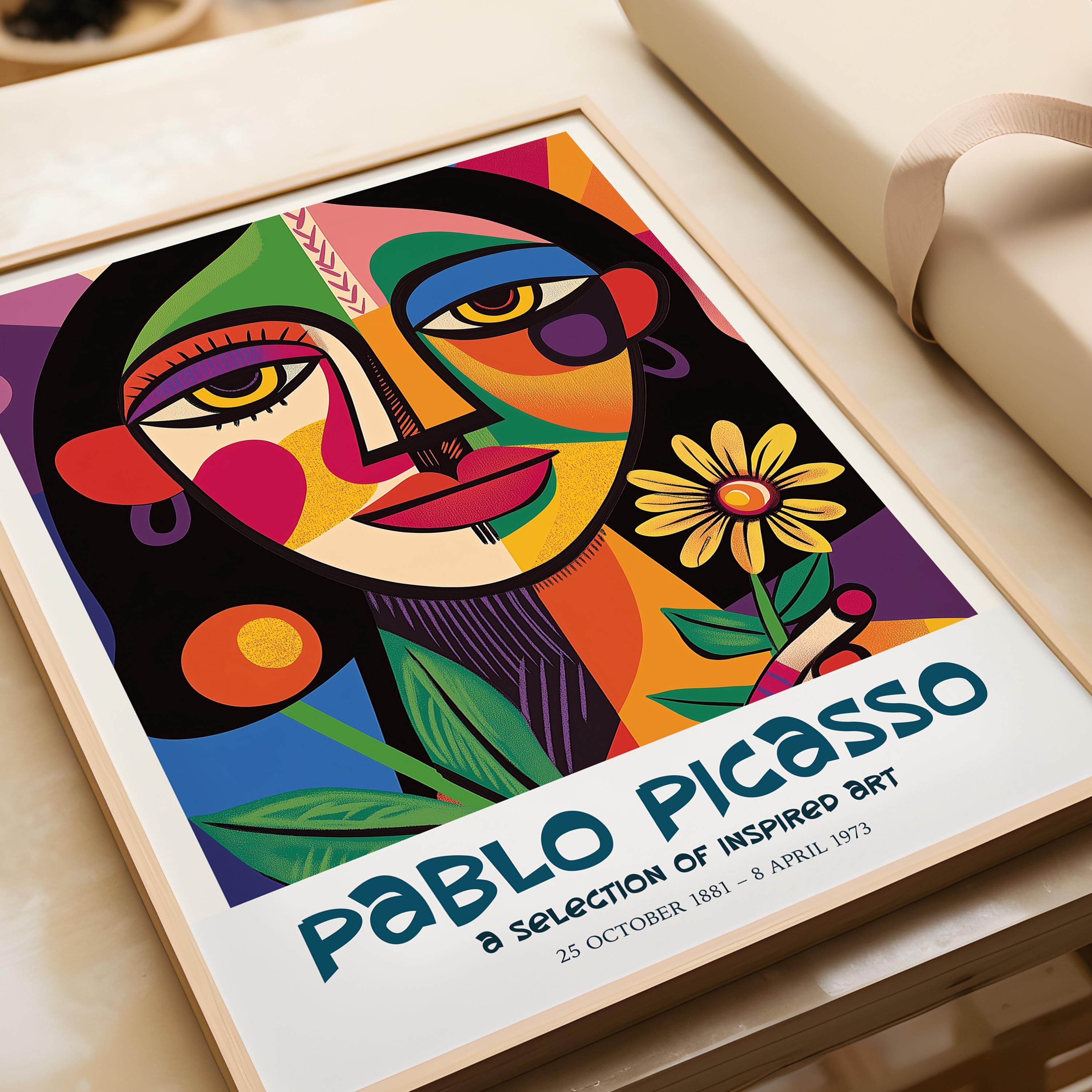 Pablo Picasso Exhibition Poster - Colorful Cubism Art Print - Etsy