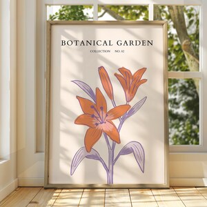 Botanischer Garten Poster - Ausstellungsposter - Galeriedruck - Blumenmarkt Wandkunst - Blumen Pastell Gartenblumen - Blumendruck - Botanisch