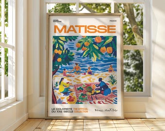 Henri Matisse Style Beach Art - Exhibition Print - Coastal Art Print - Classic Art - Matisse Art - Henri Matisse Print - Beach Painting