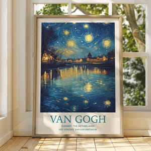Vincent Van Gogh Kunst - Impressionistische Kunst - Berühmter Kunstdruck - Van Gogh Druck - Sternenklare Nacht - Van Gogh Himmel Kunst - Van Gogh Malerei - Blumen