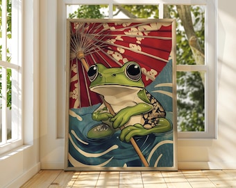 Japanese Vintage Frog Art Print - Matsumoto Hoji Animal Poster