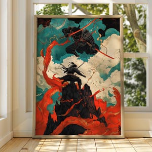 Samurai Japanese Art - Ukiyo-e Poster - Utagawa Kuniyoshi Print - Japanese Art - Japan Poster - Utagawa Kuniyoshi Art - Vintage Ocean Sun