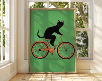 黒猫と自転車の絵画 F4サイズ 額装品　油彩 il_340x270.6590493208_7vw3.jpg