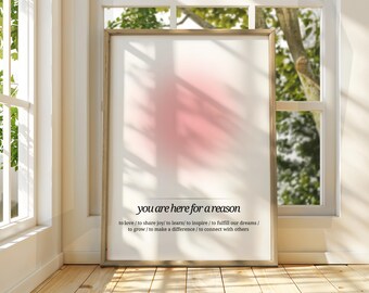 Here for a Reason Poster: Positive Affirmation Wall Art