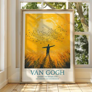 Vincent Van Gogh Kunst - Impressionistische Kunst - Berühmter Kunstdruck - Van Gogh Druck - Sternenklare Nacht - Van Gogh Himmel Kunst - Van Gogh Malerei - Blumen