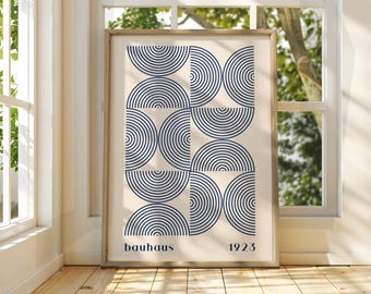 Bauhaus Geometryczny druk artystyczny: plakat wystawy modernistycznej
