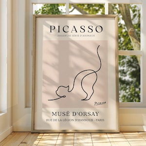 ピカソの猫の線画プリント - 美術館展示ポスター - Etsy 日本