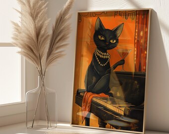 winnieページ【イタズラっ子の黒猫】『黒猫とリボン』油絵 原画