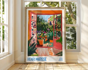Arte de patio floral de Henri Matisse - Impresión de exposición - Impresión de galería - Impresión de arte clásico - Arte Matisse - Impresión de Henri Matisse - Pintura fauvista