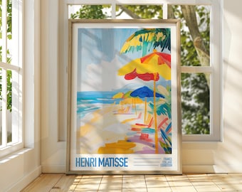 Henri Matisse Style Beach Art - Exhibition Print - Coastal Art Print - Classic Art - Matisse Art - Henri Matisse Print - Beach Painting