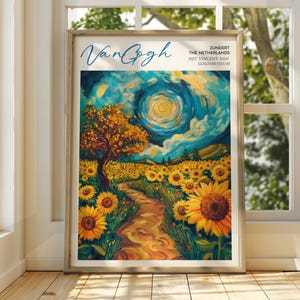 Vincent Van Gogh Kunst - Impressionistische Kunst - Berühmter Kunstdruck - Van Gogh Druck - Sternenklare Nacht - Van Gogh Himmel Kunst - Van Gogh Malerei - Blumen