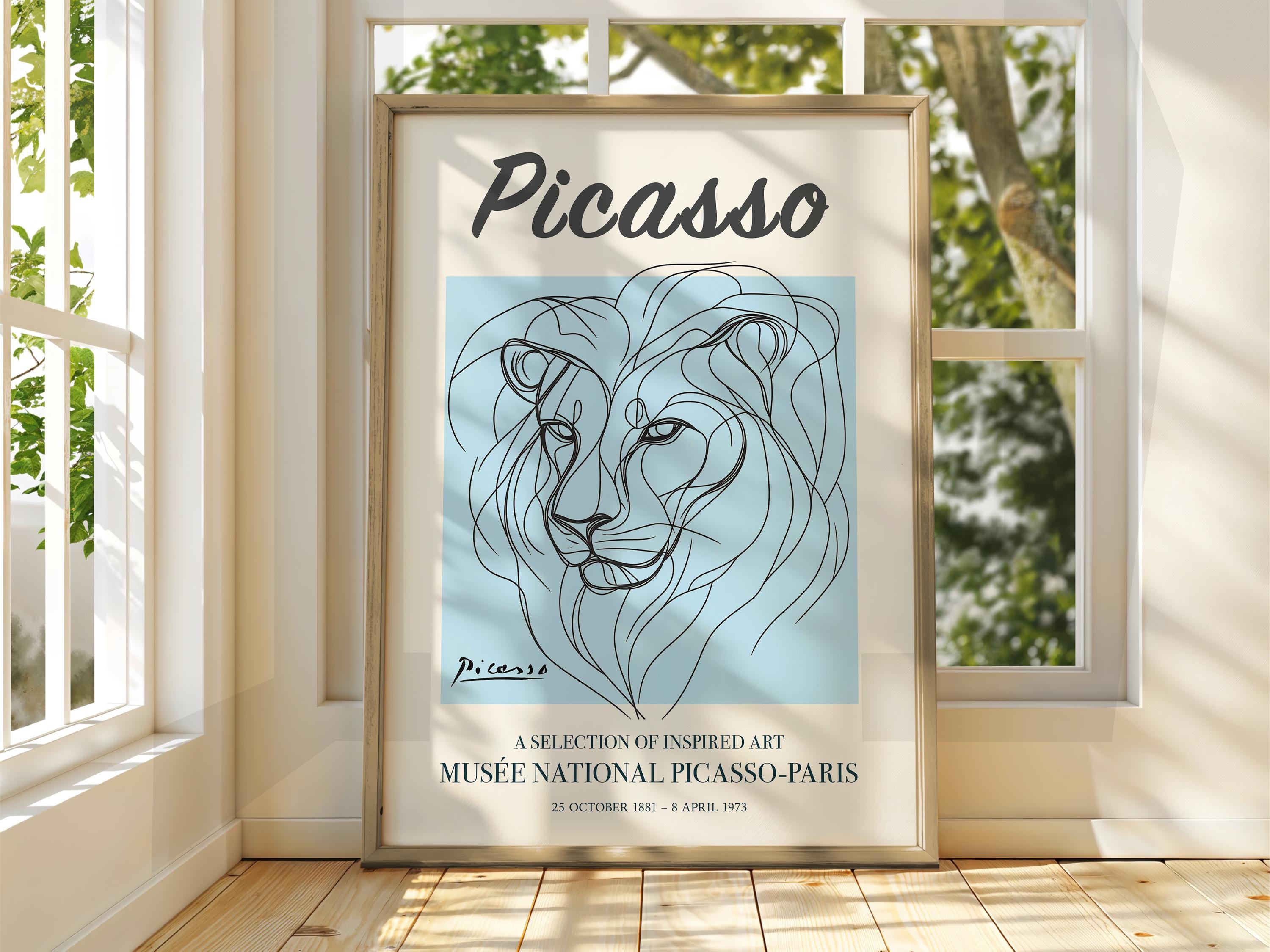 Picasso Lion Art Print – Modern Exhibition Poster - Etsy
