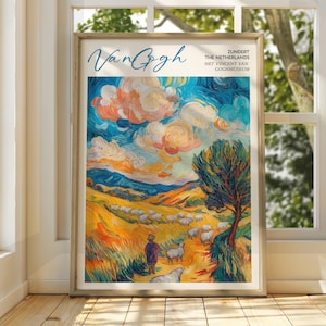 Vincent Van Gogh Kunst - Impressionistische Kunst - Berühmter Kunstdruck - Van Gogh Druck - Sternenklare Nacht - Van Gogh Himmel Kunst - Van Gogh Malerei - Blumen