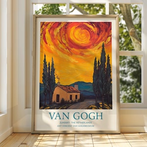 Vincent Van Gogh Kunst - Impressionistische Kunst - Berühmter Kunstdruck - Van Gogh Druck - Sternenklare Nacht - Van Gogh Himmel Kunst - Van Gogh Malerei - Blumen