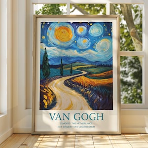 Vincent Van Gogh Kunst - Impressionistische Kunst - Berühmter Kunstdruck - Van Gogh Druck - Sternenklare Nacht - Van Gogh Himmel Kunst - Van Gogh Malerei - Blumen